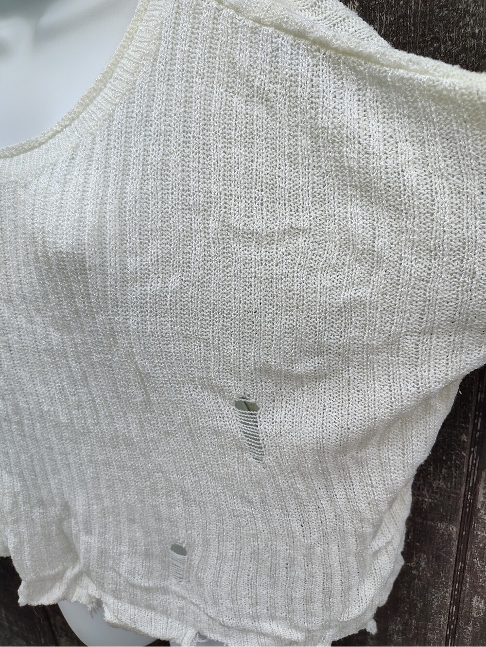 Pol Distressed Ripped Sweater Top - Picture 3 of 8